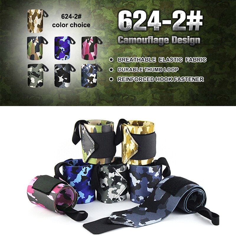 1 Pair Camouflage nylon stretch wrap protects wrist Weightlifting wristband bandage sports protector wristband