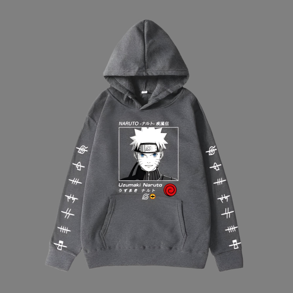 Japanese anime Naruto hoodie, large size Naruto whirlpool print hoodie, hoodie