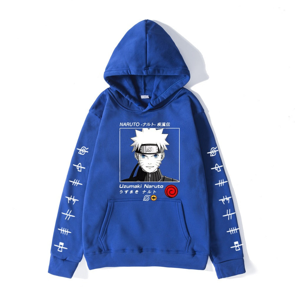 Japanese anime Naruto hoodie, large size Naruto whirlpool print hoodie, hoodie