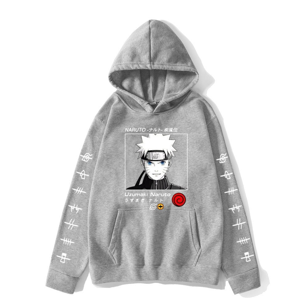 Japanese anime Naruto hoodie, large size Naruto whirlpool print hoodie, hoodie