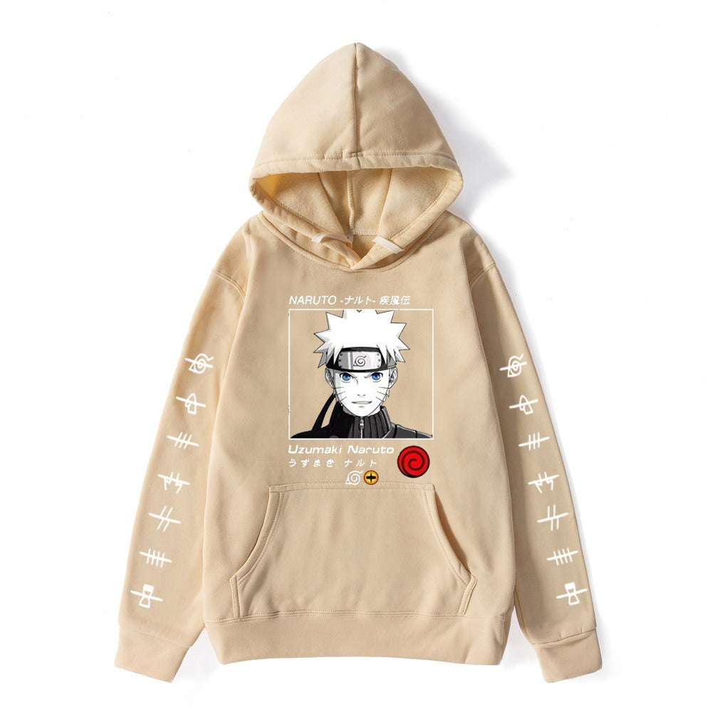Japanese anime Naruto hoodie, large size Naruto whirlpool print hoodie, hoodie