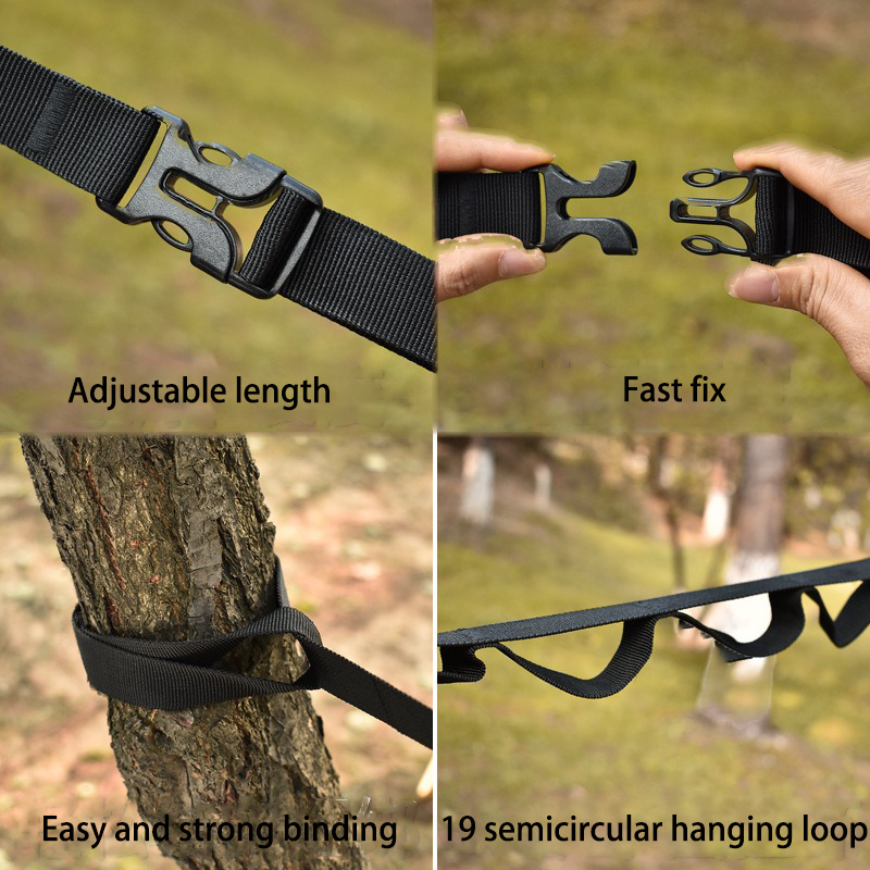 Outdoor camping tent storage rope with 19 hook hangers