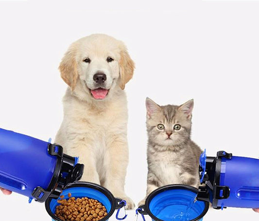 Dual Water & Food Cup with a set of folding bowls.