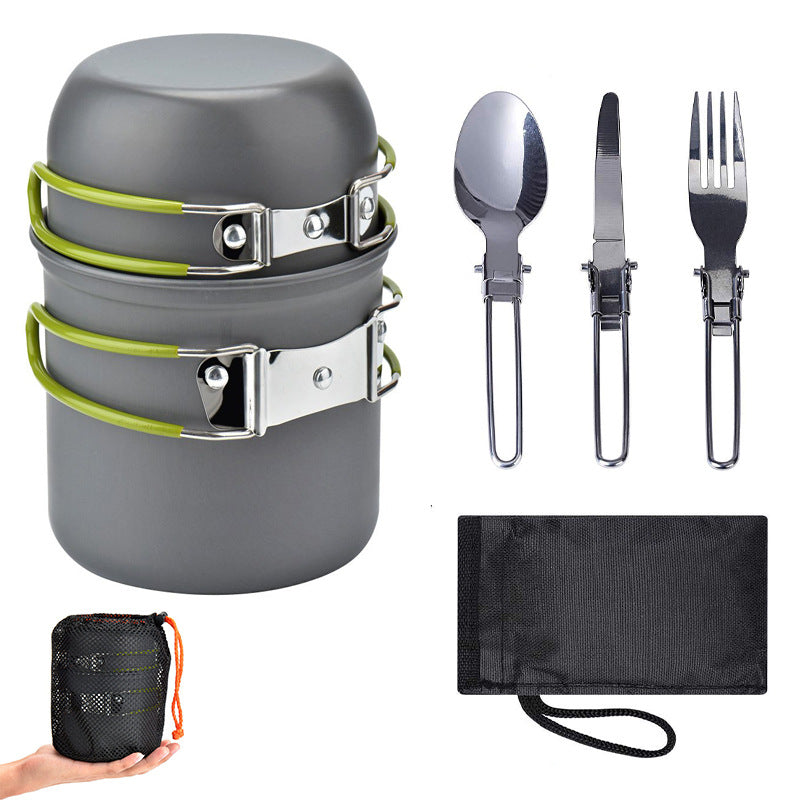 Outdoor Portable Camping Cookware With Tableware