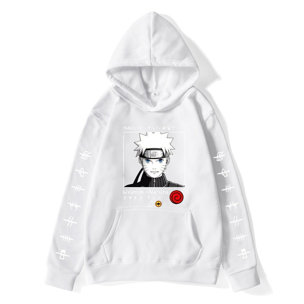 Japanese anime Naruto hoodie, large size Naruto whirlpool print hoodie, hoodie
