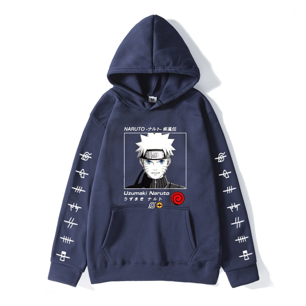 Japanese anime Naruto hoodie, large size Naruto whirlpool print hoodie, hoodie