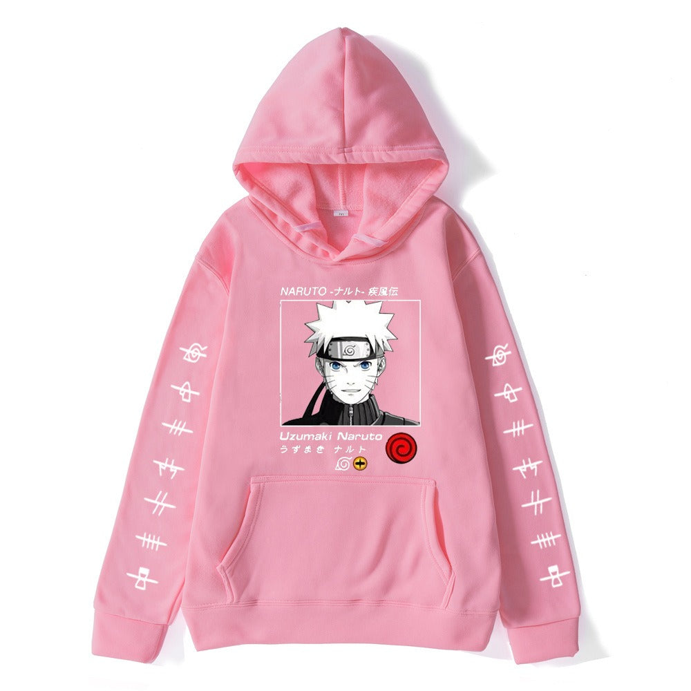 Japanese anime Naruto hoodie, large size Naruto whirlpool print hoodie, hoodie