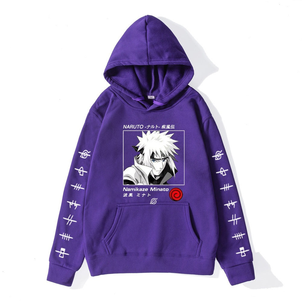 Japanese anime Naruto hoodie, large size Naruto whirlpool print hoodie, hoodie