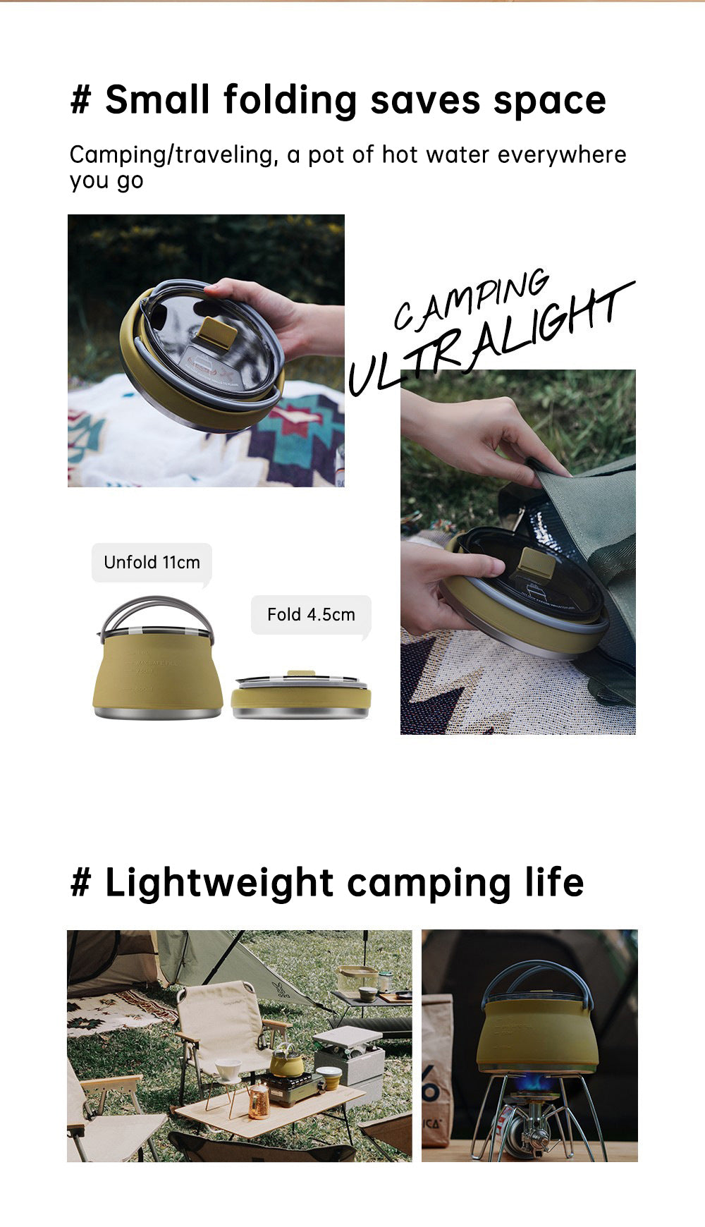 Portable Silicone Folding Kettle