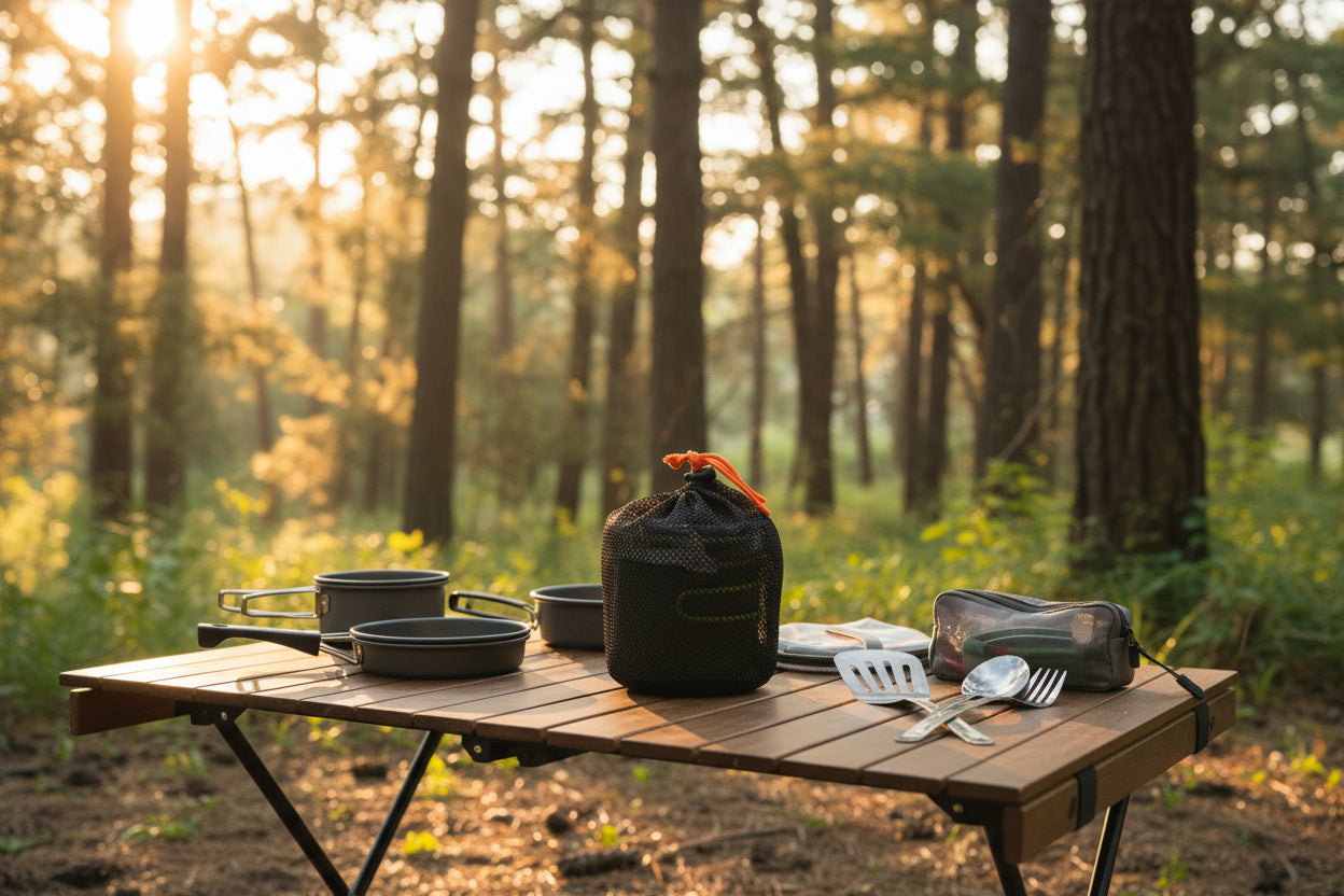 Outdoor Portable Camping Cookware With Tableware