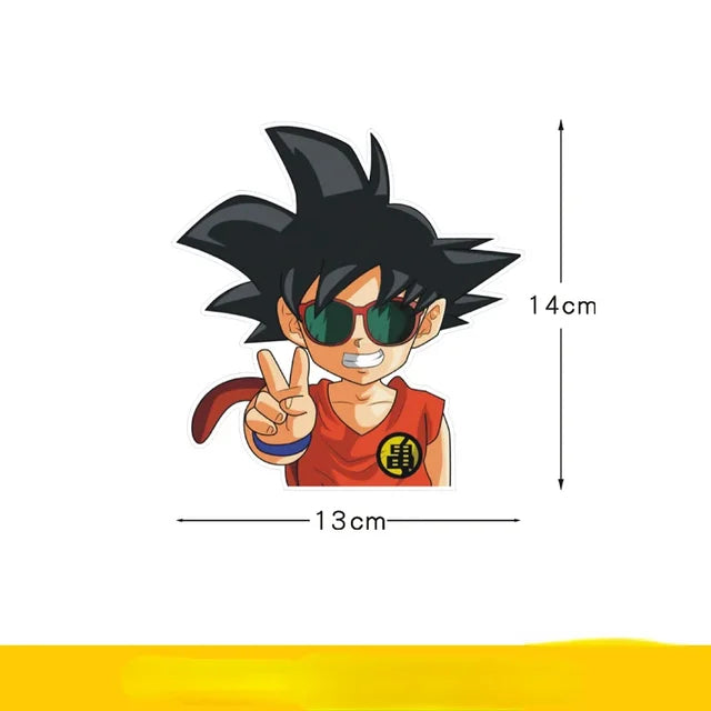 Dragon Ball Son Goku Funny Car Sticker Cute Figure Stickers Decoration for Trunk Windshield Bumper Motorcycle Helmet Accessories