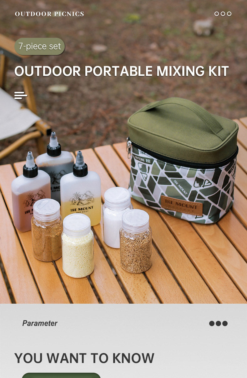 Outdoor 7-piece camping seasoning