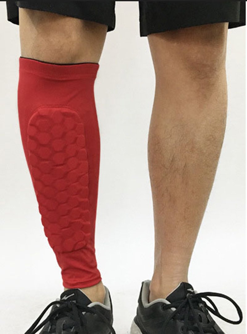 1PCS Football Shin Guards Protector Soccer Honeycomb Anti-crash Leg Calf Compression Sleeves Cycling Running shinguards