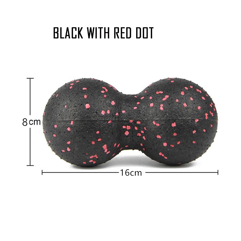 2Pc Peanut Fitness Massage Ball Set Double Lacrosse Mobility Ball for Myofascial Physical Therapy Deep Tissue Massage