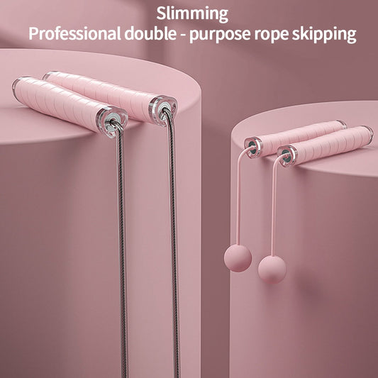 Cordless Double Use Electronic Skipping Rope Gym Fitness Cordless Skipping Smart Rope Jump Rope Digital Counting Speed Skipping