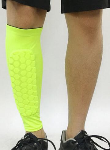 1PCS Football Shin Guards Protector Soccer Honeycomb Anti-crash Leg Calf Compression Sleeves Cycling Running shinguards