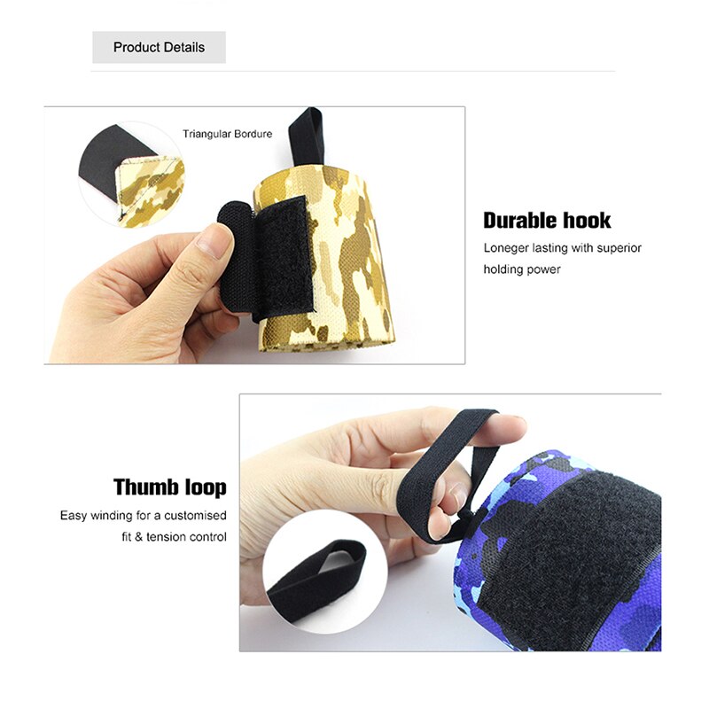 1 Pair  Camouflage nylon stretch wrap protects wrist Weightlifting wristband bandage sports protector wristband