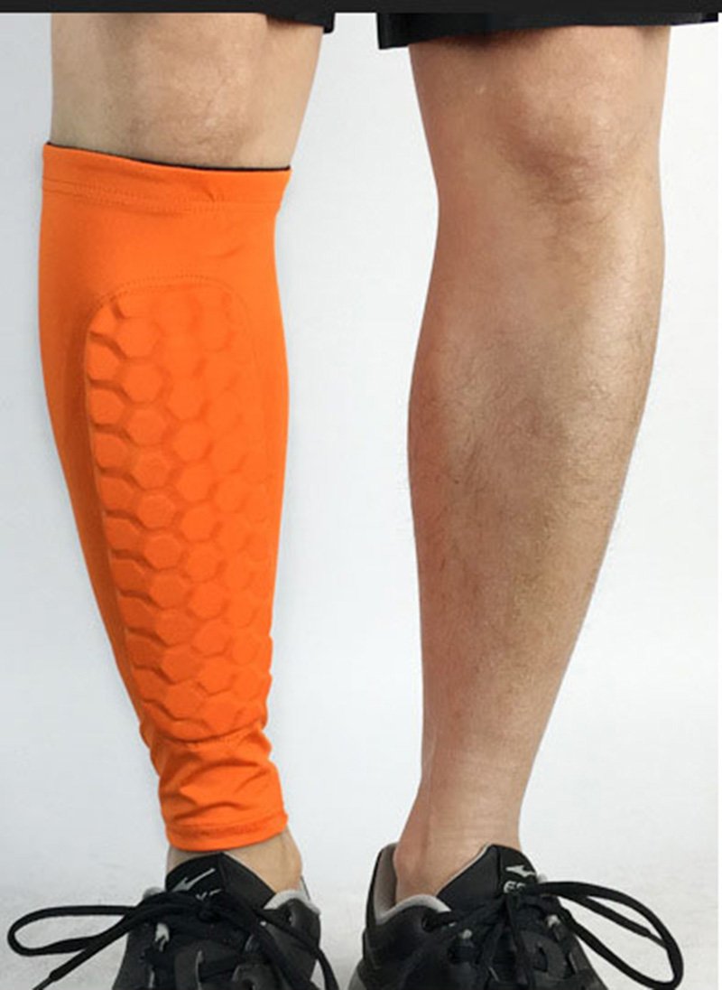 1PCS Football Shin Guards Protector Soccer Honeycomb Anti-crash Leg Calf Compression Sleeves Cycling Running shinguards