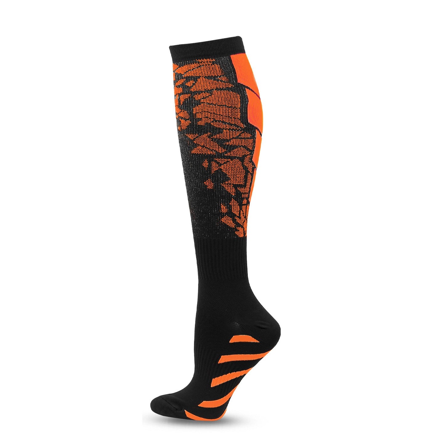 Pressure Socks Set with Black Heart Shaped Calf Socks and Heart Shaped Running Socks