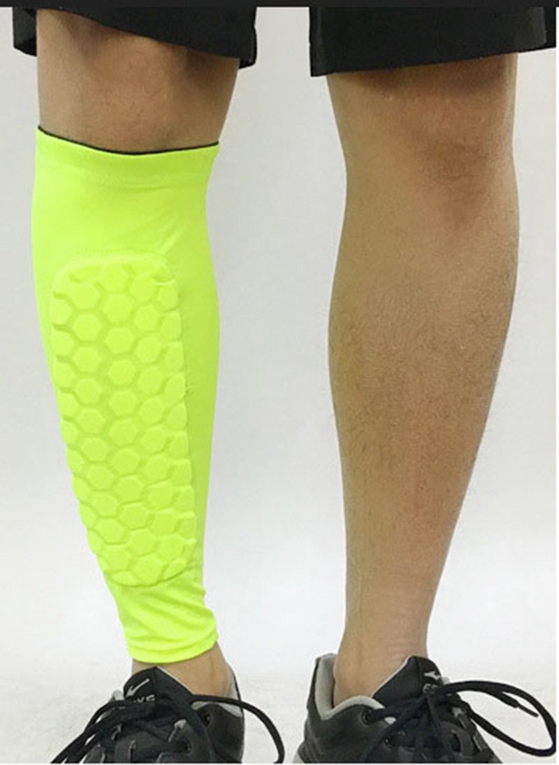 1PCS Football Shin Guards Protector Soccer Honeycomb Anti-crash Leg Calf Compression Sleeves Cycling Running shinguards