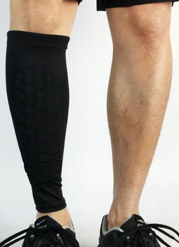 1PCS Football Shin Guards Protector Soccer Honeycomb Anti-crash Leg Calf Compression Sleeves Cycling Running shinguards