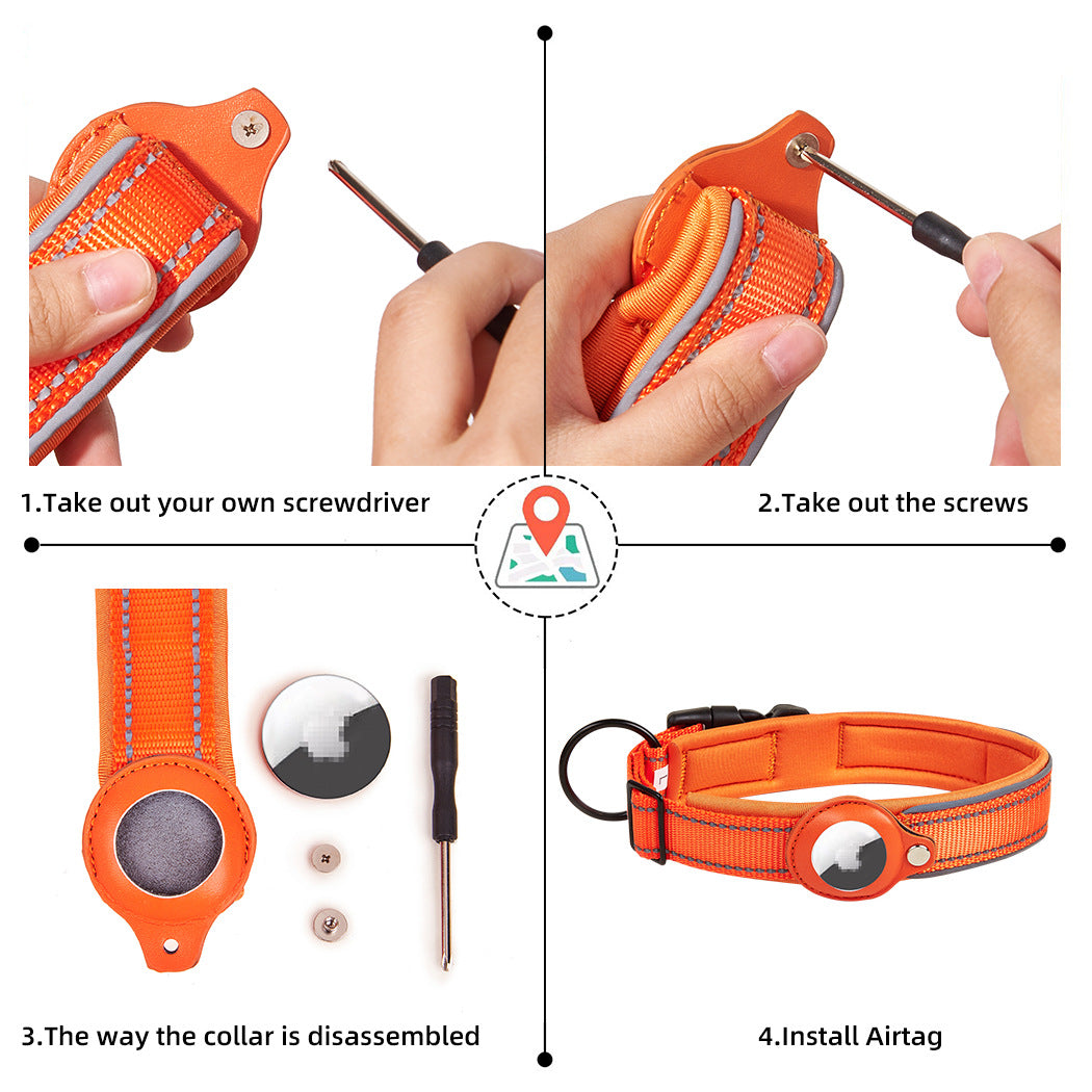 Pet Collar with Apple Airtag Case