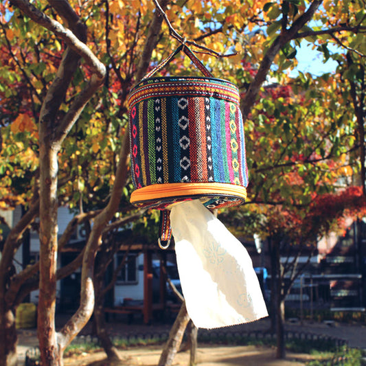 Outdoor camping ethnic style tissue box