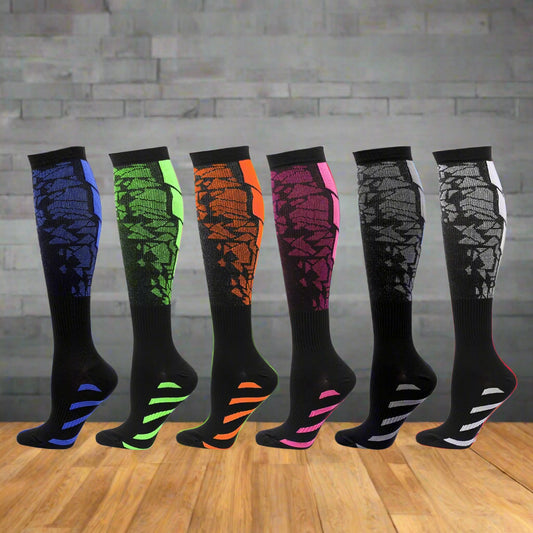 Pressure Socks Set with Black Heart Shaped Calf Socks and Heart Shaped Running Socks
