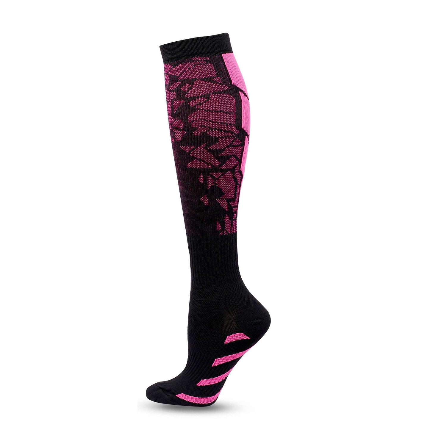 Pressure Socks Set with Black Heart Shaped Calf Socks and Heart Shaped Running Socks