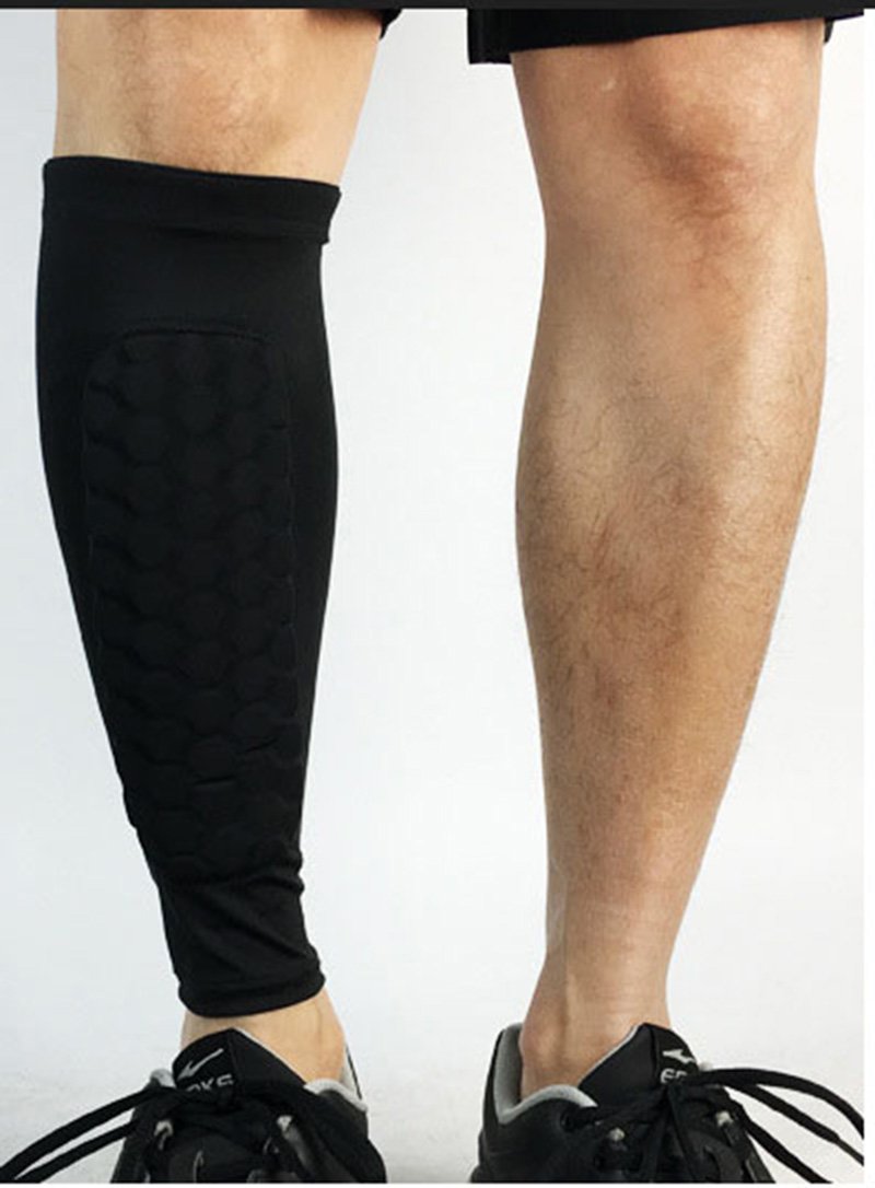 1PCS Football Shin Guards Protector Soccer Honeycomb Anti-crash Leg Calf Compression Sleeves Cycling Running shinguards