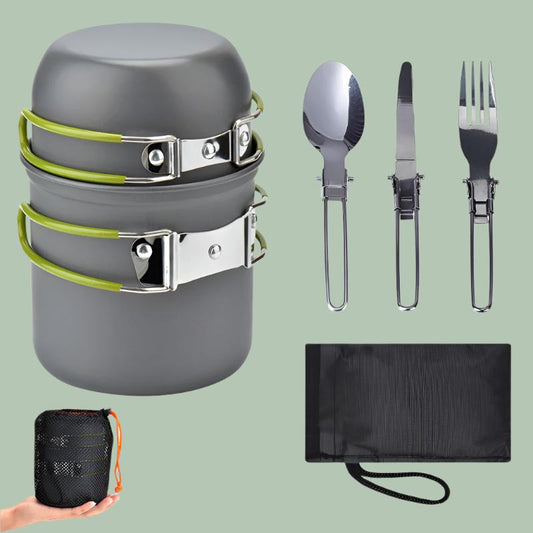 Outdoor Portable Camping Cookware With Tableware