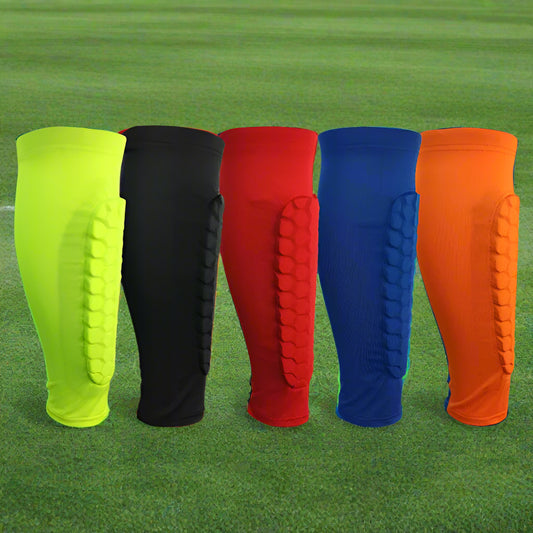 1PCS Football Shin Guards Protector Soccer Honeycomb Anti-crash Leg Calf Compression Sleeves Cycling Running shinguards