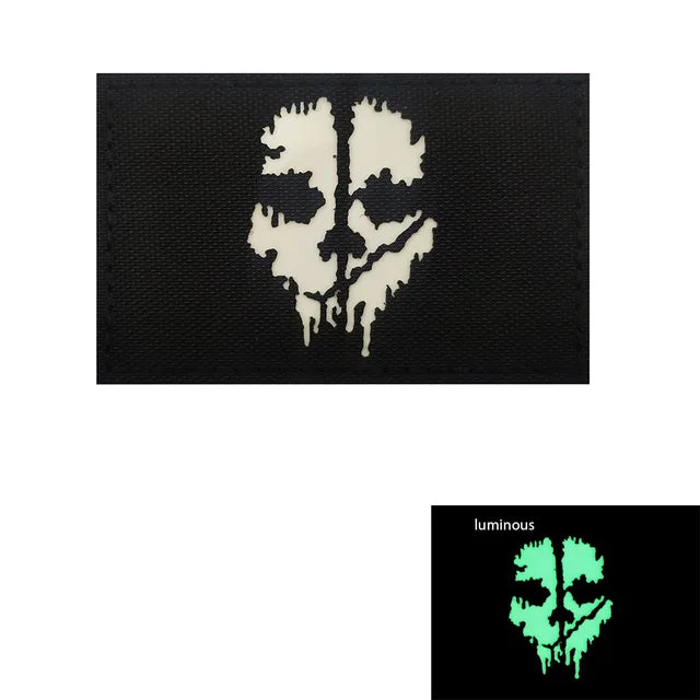 Call of Duty Patches Ghost Mask Skull Embroidered Patches on Clothes Military Tactical Morale Hook and Loop Badges Appliques