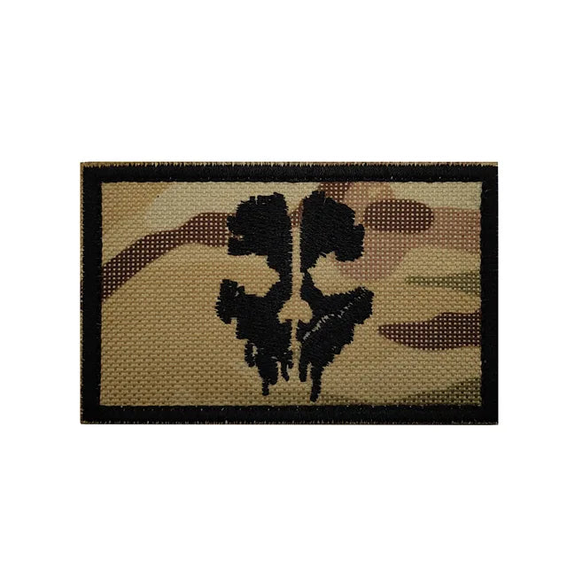 Call of Duty Patches Ghost Mask Skull Embroidered Patches on Clothes Military Tactical Morale Hook and Loop Badges Appliques