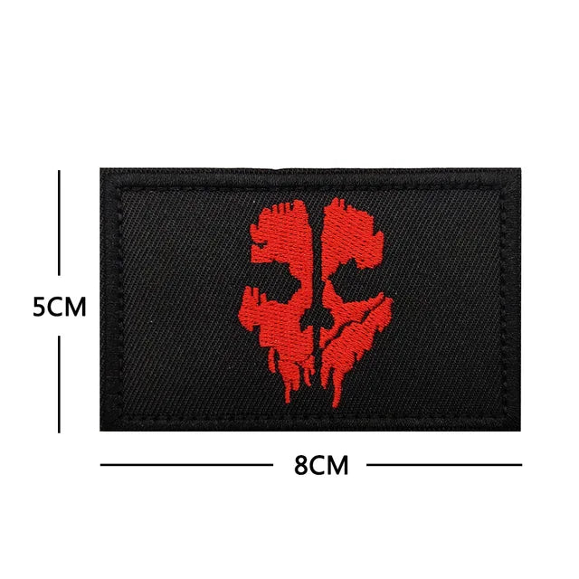 Call of Duty Patches Ghost Mask Skull Embroidered Patches on Clothes Military Tactical Morale Hook and Loop Badges Appliques