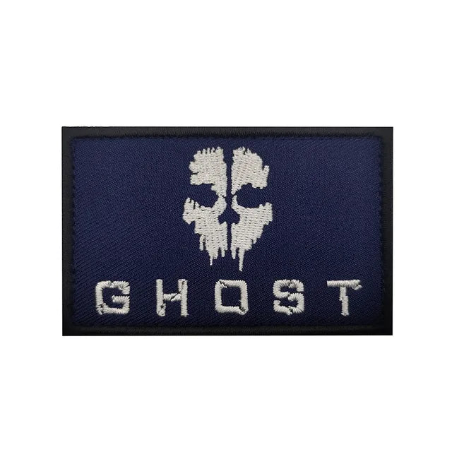 Call of Duty Patches Ghost Mask Skull Embroidered Patches on Clothes Military Tactical Morale Hook and Loop Badges Appliques