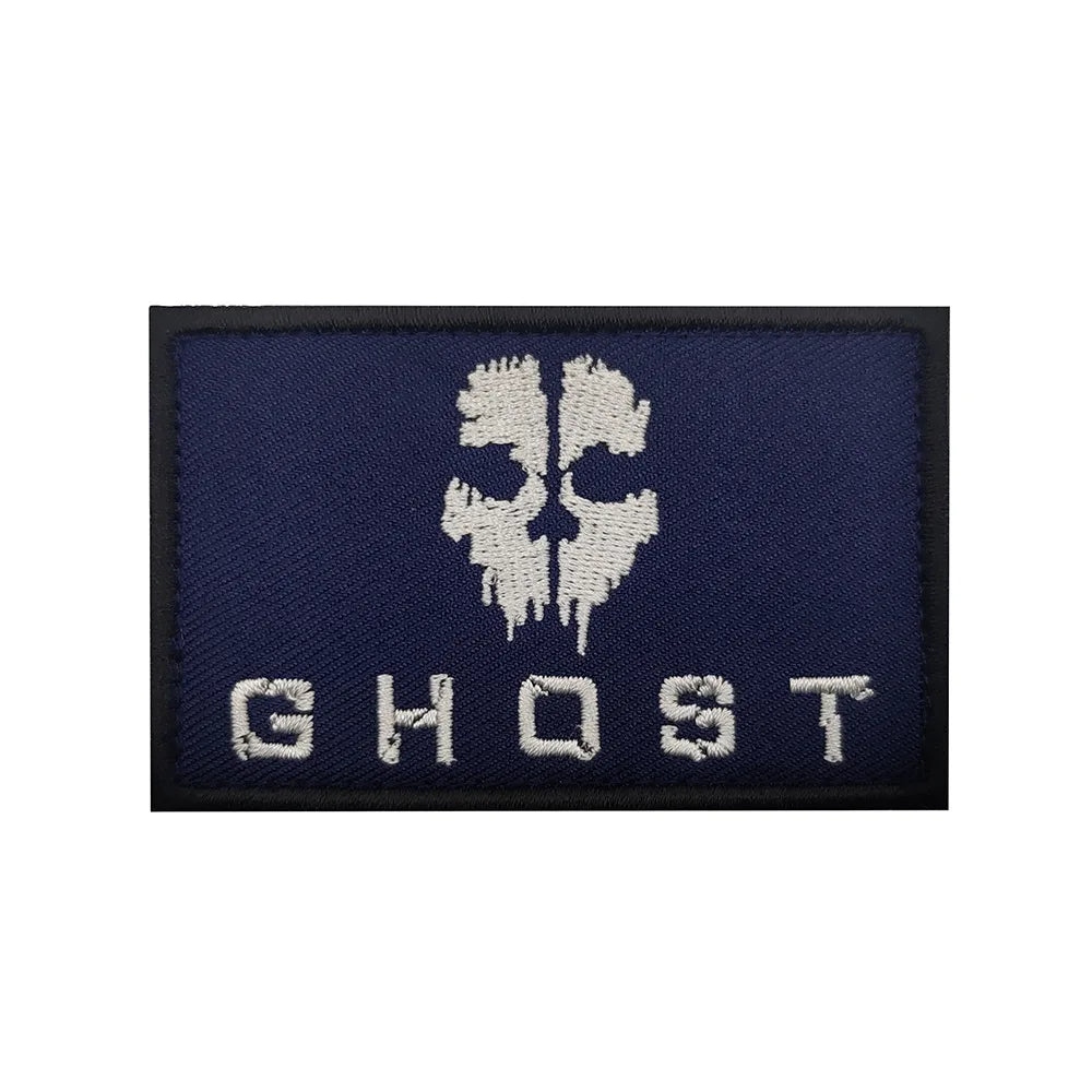 Call of Duty Patches Ghost Mask Skull Embroidered Patches on Clothes Military Tactical Morale Hook and Loop Badges Appliques