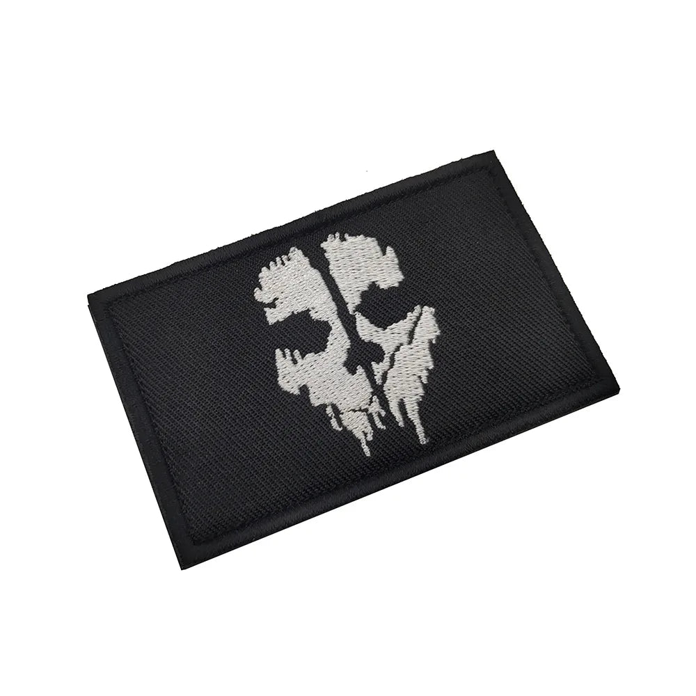 Call of Duty Patches Ghost Mask Skull Embroidered Patches on Clothes Military Tactical Morale Hook and Loop Badges Appliques