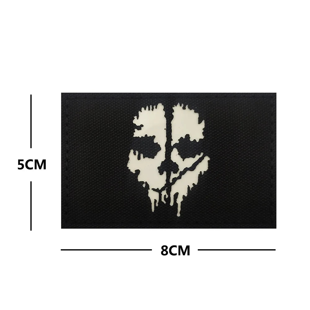 Call of Duty Patches Ghost Mask Skull Embroidered Patches on Clothes Military Tactical Morale Hook and Loop Badges Appliques