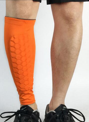1PCS Football Shin Guards Protector Soccer Honeycomb Anti-crash Leg Calf Compression Sleeves Cycling Running shinguards