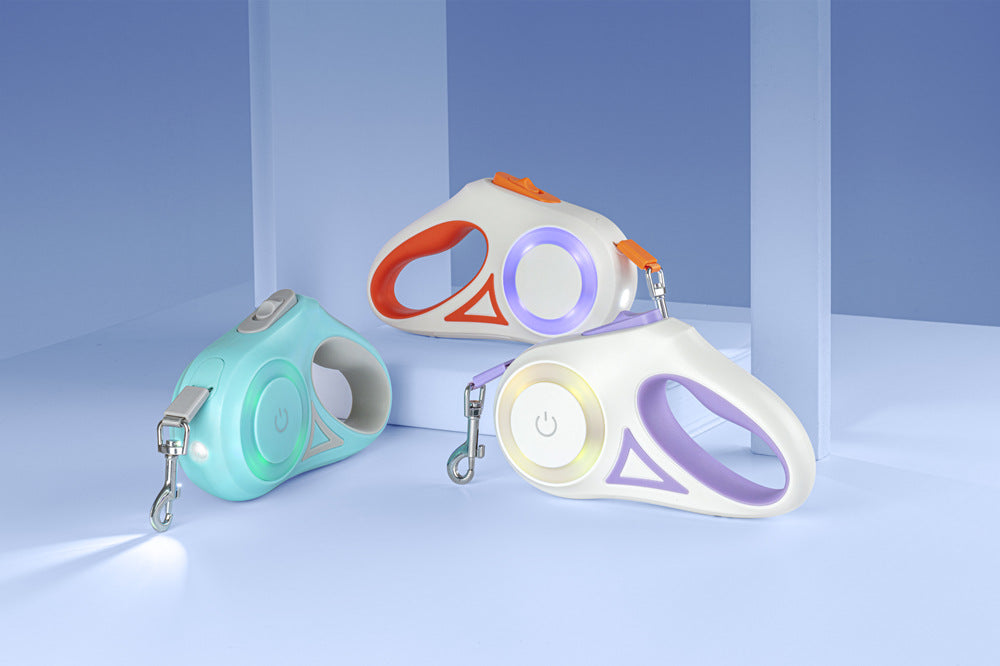 Automatic Telescopic Dog Leash With Led Light