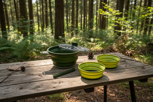 Foldable Pot with 2 foldable bowls