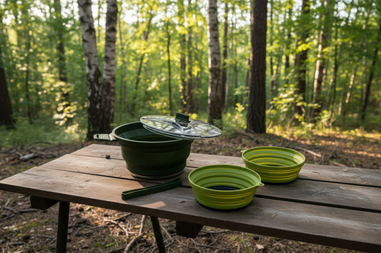 Foldable Pot with 2 foldable bowls
