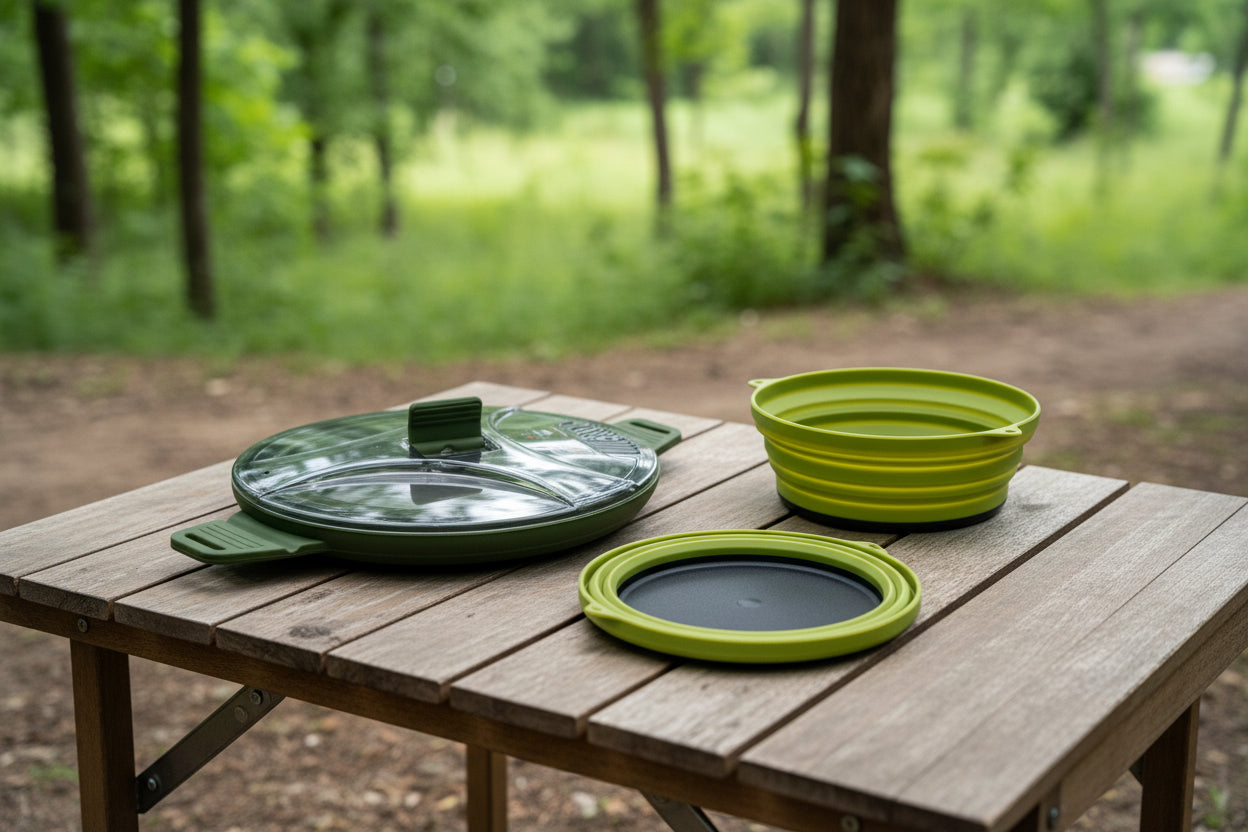 Foldable Pot with 2 foldable bowls