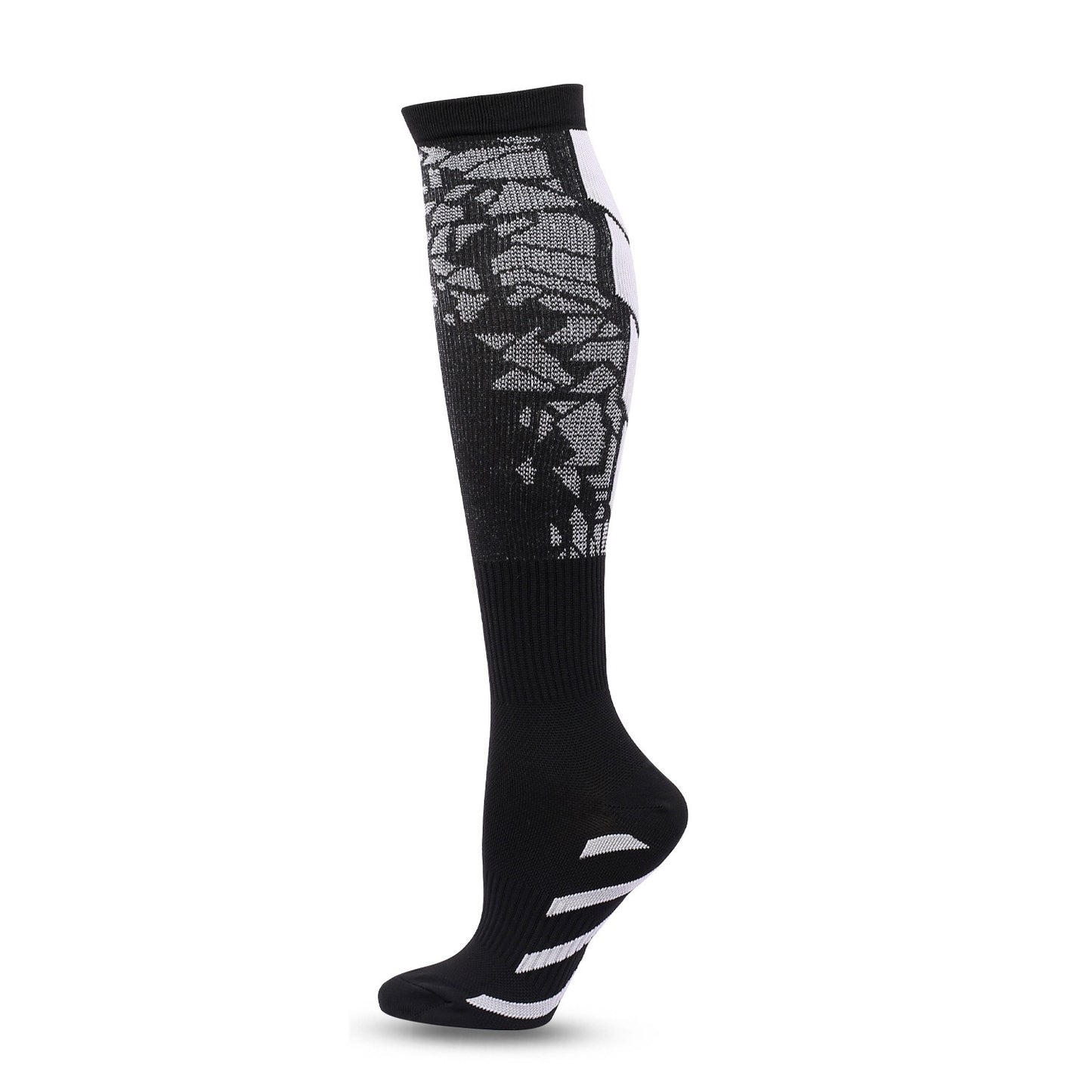 Pressure Socks Set with Black Heart Shaped Calf Socks and Heart Shaped Running Socks