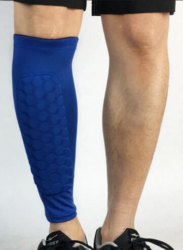 1PCS Football Shin Guards Protector Soccer Honeycomb Anti-crash Leg Calf Compression Sleeves Cycling Running shinguards