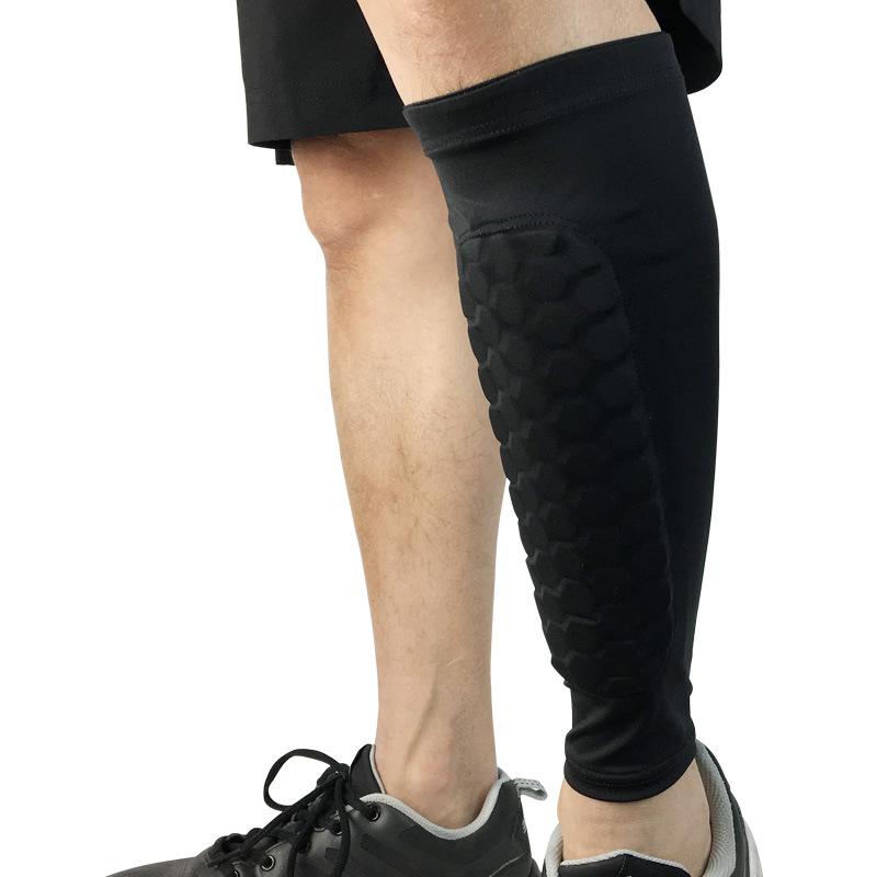1PCS Football Shin Guards Protector Soccer Honeycomb Anti-crash Leg Calf Compression Sleeves Cycling Running shinguards