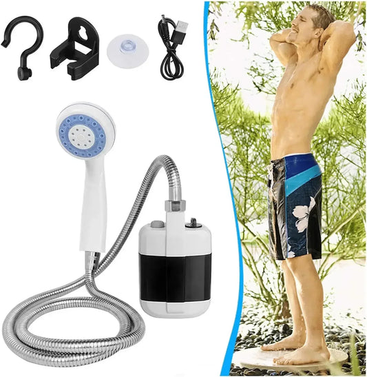 Portable Camping Shower Outdoor USB Rechargeable Electric Shower Pump for Camping Car Washing Gardening Pet Cleaning