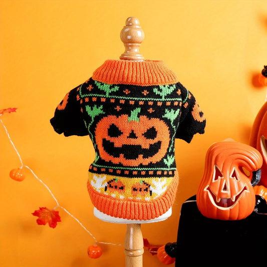 Pumpkin Halloween Sweater for Dogs & Cats