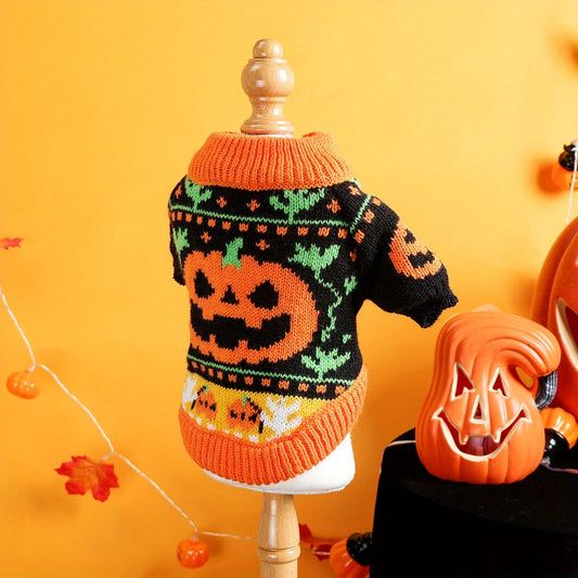 Pumpkin Halloween Sweater for Dogs & Cats